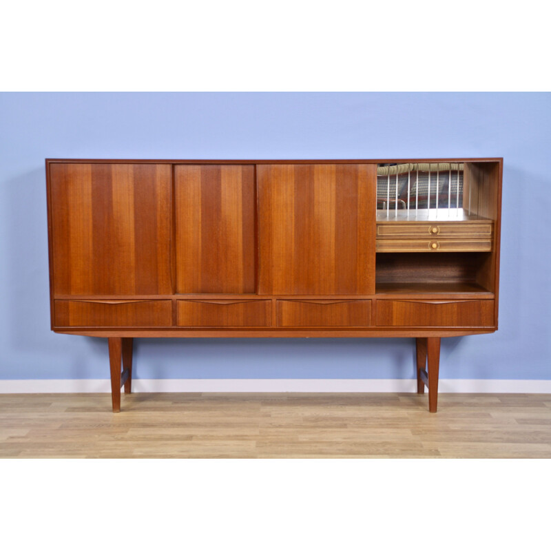 Mid-century danish sideboard highboard in teak by E.W. Bach for Sejling Skabe, 1960s
