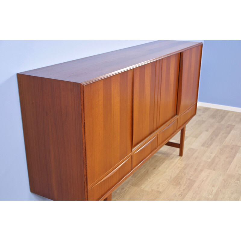 Mid-century danish sideboard highboard in teak by E.W. Bach for Sejling Skabe, 1960s