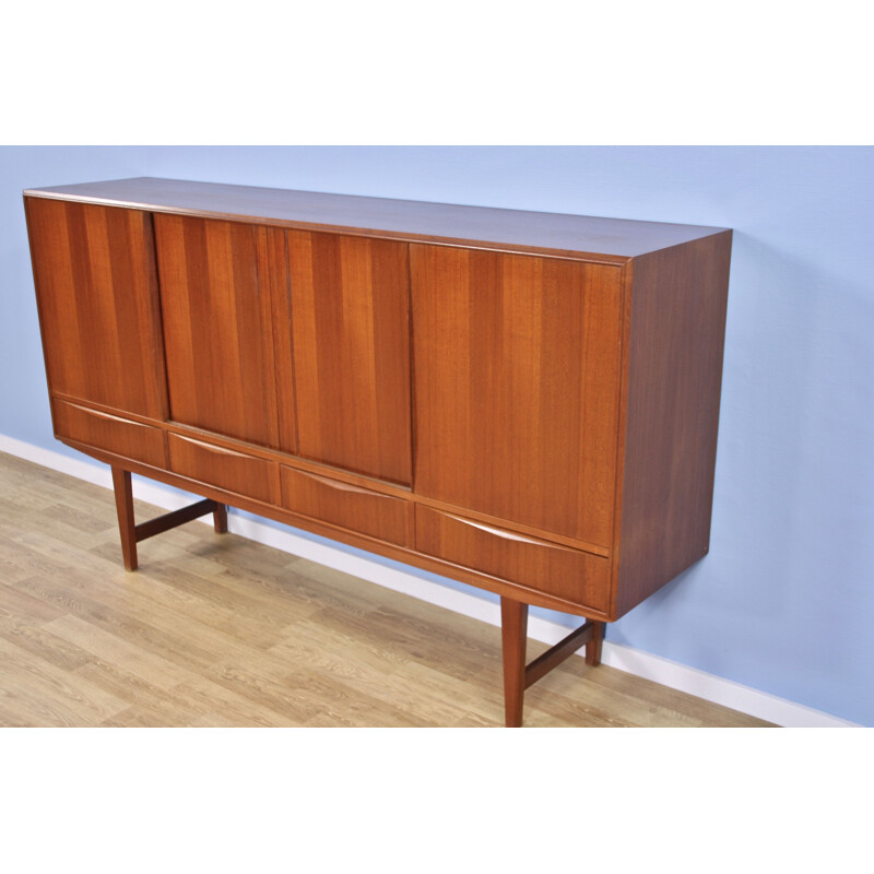 Mid-century danish sideboard highboard in teak by E.W. Bach for Sejling Skabe, 1960s