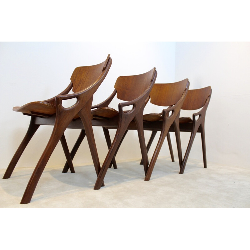 Set of 4 teak dining chairs, Arne HOVMAND OLSEN - 1950s