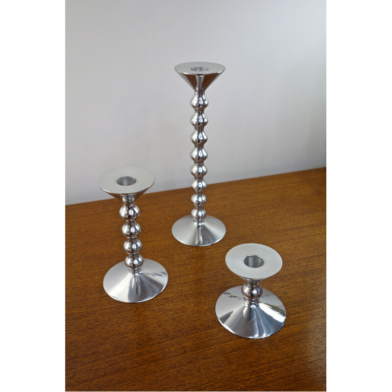 Set of 3 vintage candleholders by Alessandro Mendini for Alessi, Italy 2002s