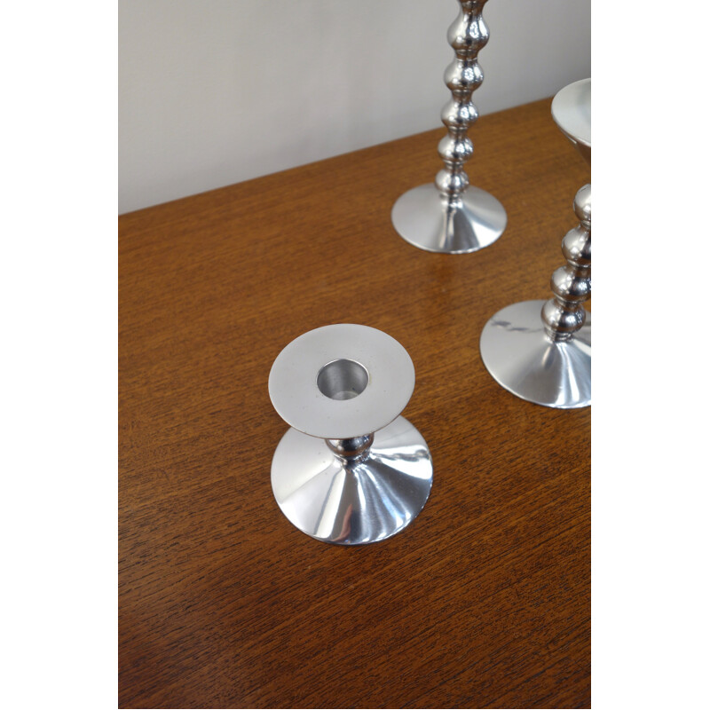 Set of 3 vintage candleholders by Alessandro Mendini for Alessi, Italy 2002s