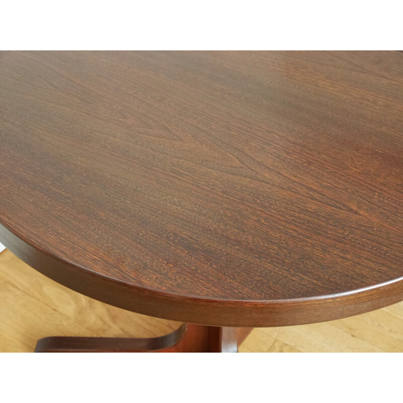 Scandinavian vintage oval table with 2 extensions leaves in elm, 1960s