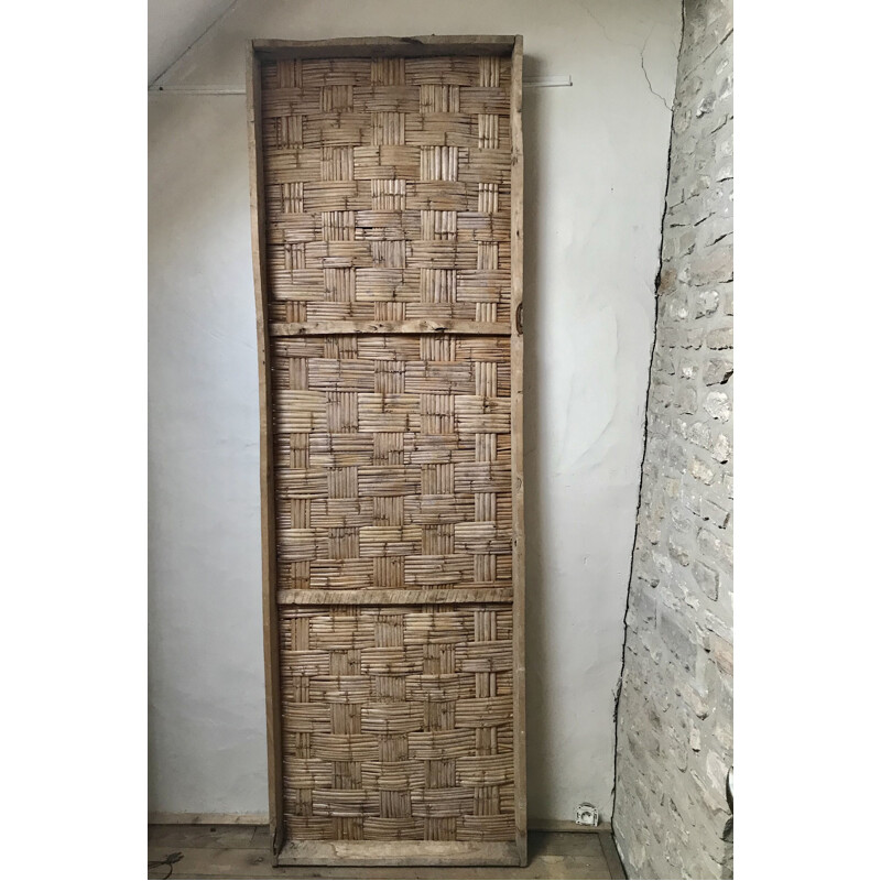 Barandilla vintage de bambú hecha a mano
