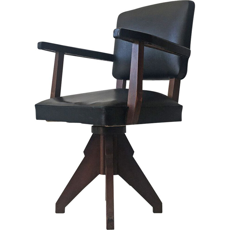 Mid-century swivel desk chair, 1940s