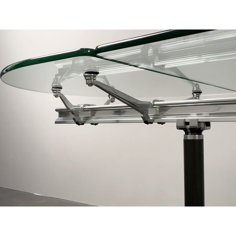 Mid century aluminium-glass desk by Bruce Burdick for Hermann Miller, USA 1980s