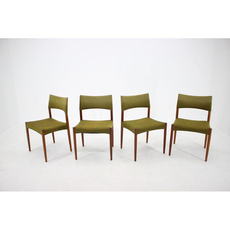 Set of 4 teak dining chairs vintage by Ejner Larsen & Aksel Bender-Madsen, 1960s