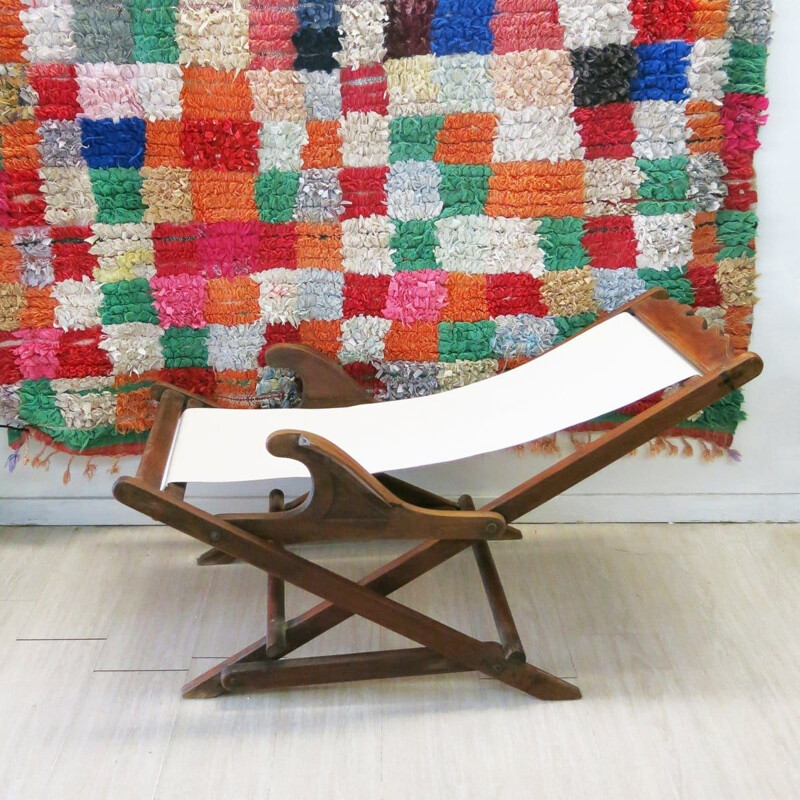 Vintage folding rocking chair, Portugal 1930s