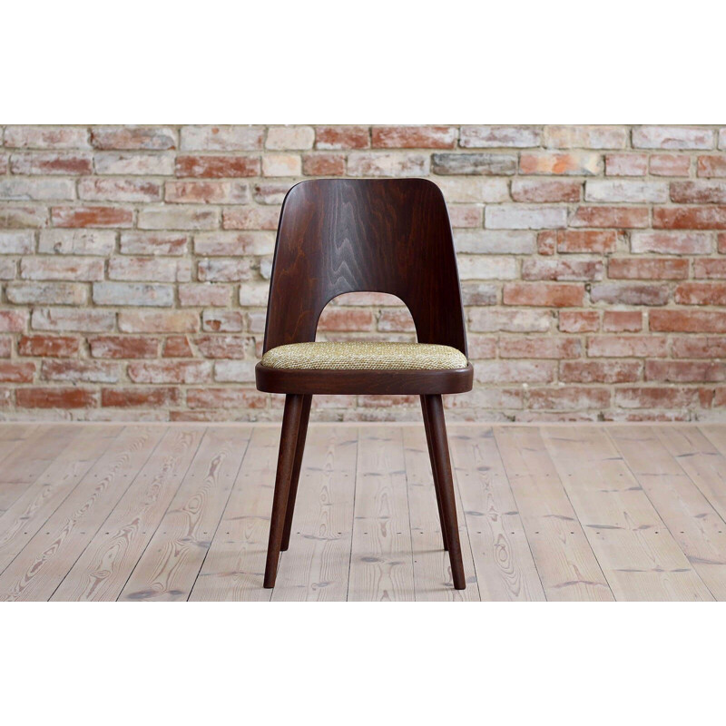 Conjunto de 4 cadeiras vintage reupholstered em tecido por Oswald Haerdtl para o Sr. Josef Hoffmann, Áustria 1950