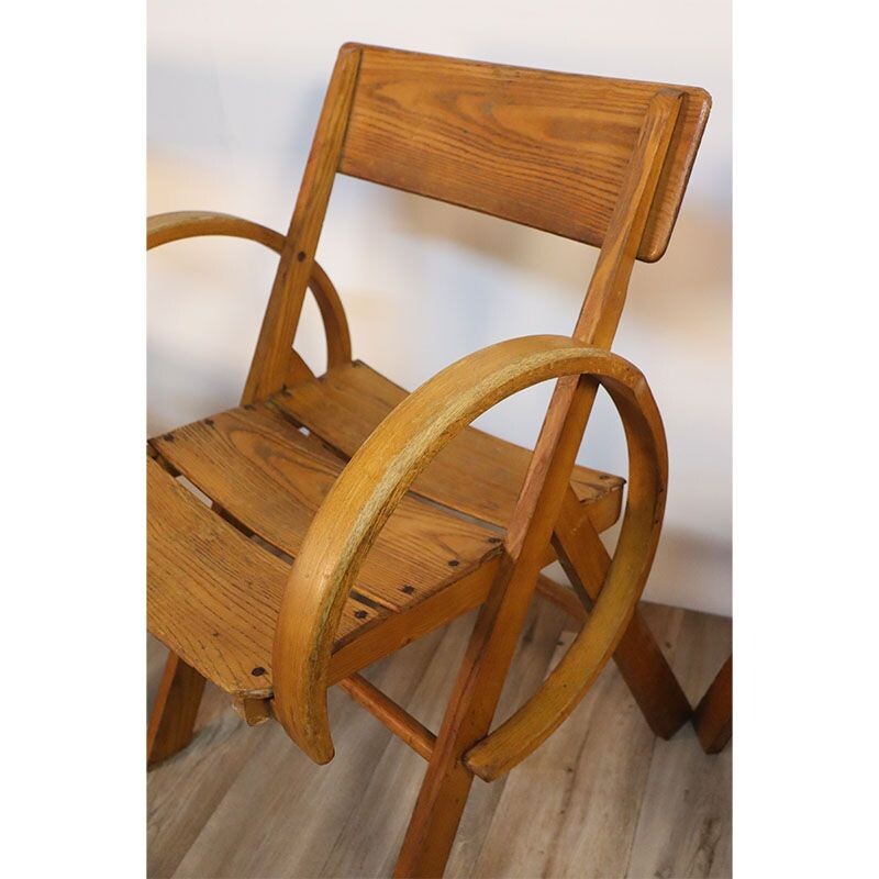 Set of 4 vintage oak chairs, 1960s