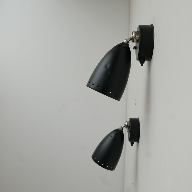 Pair of adjustable vintage wall sconces