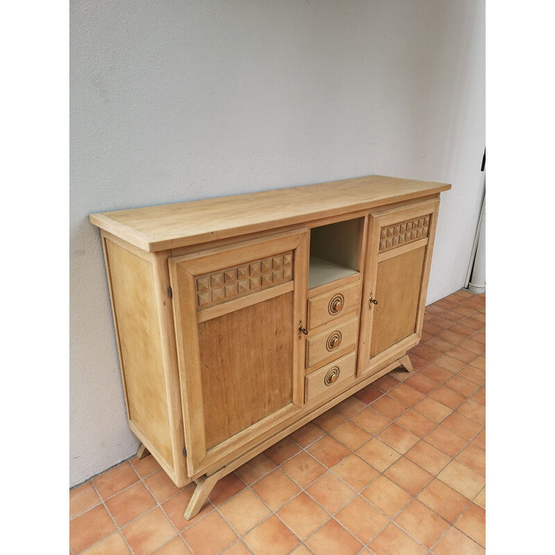Modernist vintage sideboard with 2 doors and 3 drawers