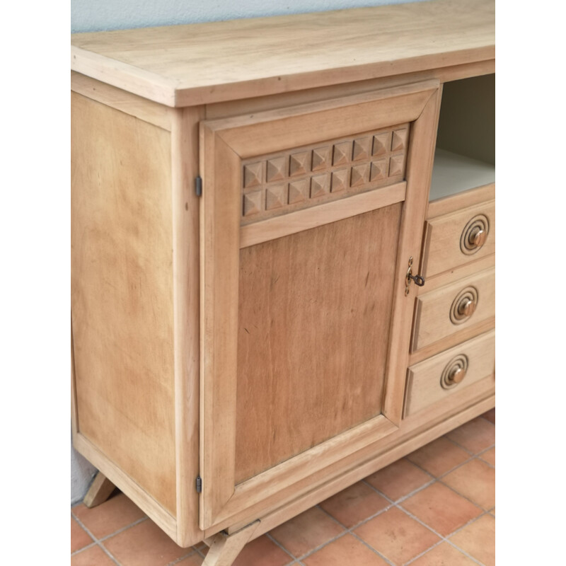 Buffet vintage moderniste 2 portes et 3 tiroirs