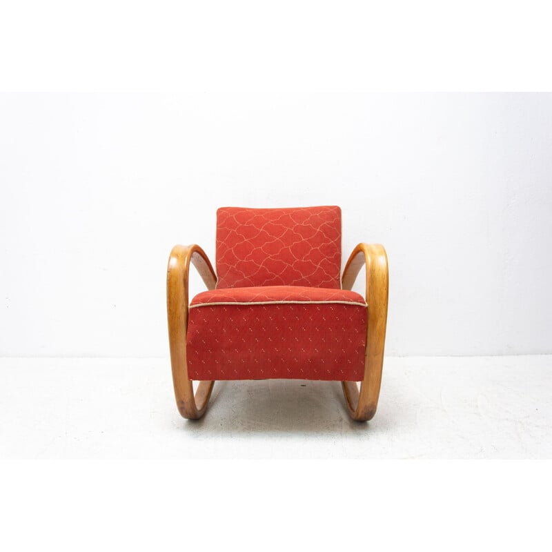 Pair of vintage bentwood lounge chairs "H-269" by Jindrich Halabala, Czech 1930