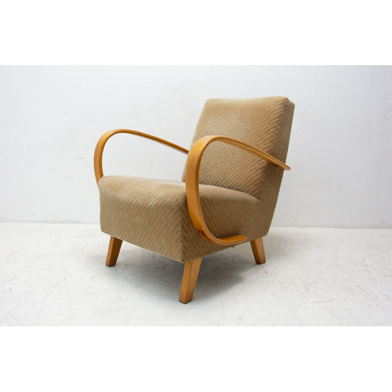 Pair of vintage bentwood armchairs by Jindřich Halabala for UP Závody, 1950s