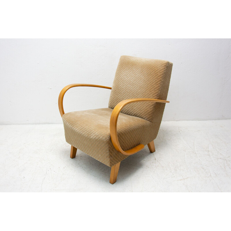 Pair of vintage bentwood armchairs by Jindřich Halabala for UP Závody, 1950s