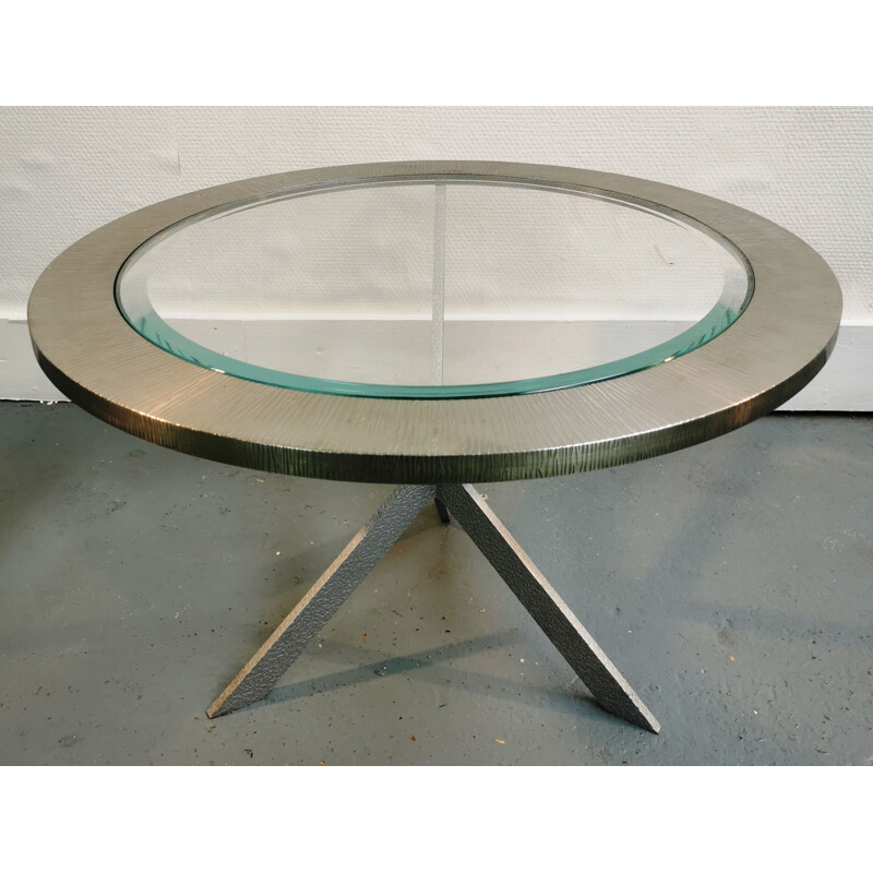 La Roche Bobois vintage glass coffee table