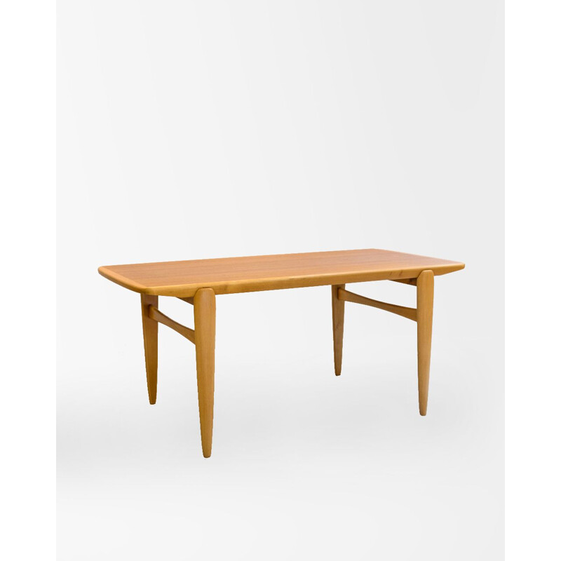 Vintage teak and beech coffee table, Denmark 1960