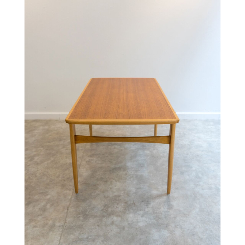 Vintage teak and beech coffee table, Denmark 1960