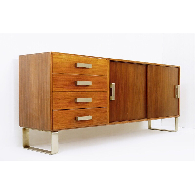 Vintage sideboard with sliding doors and drawers, Italy 1970s