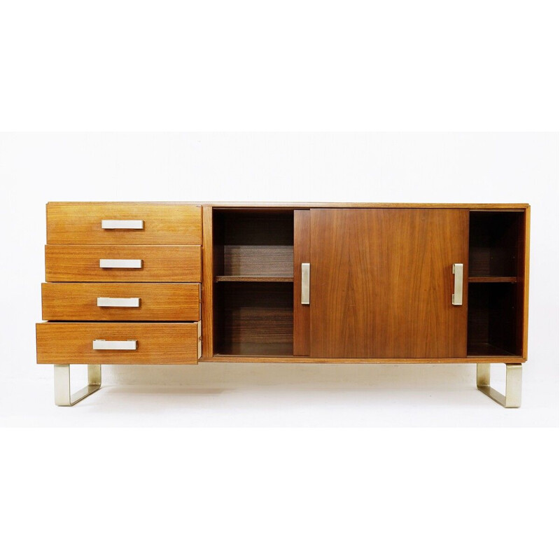 Vintage sideboard with sliding doors and drawers, Italy 1970s