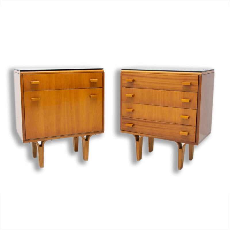 Pair of mid century night stands by Frantisek Mezulanik for Nový Domov, Czechoslovakia 1970s