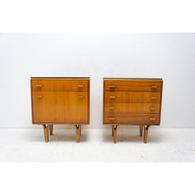 Pair of mid century night stands by Frantisek Mezulanik for Nový Domov, Czechoslovakia 1970s