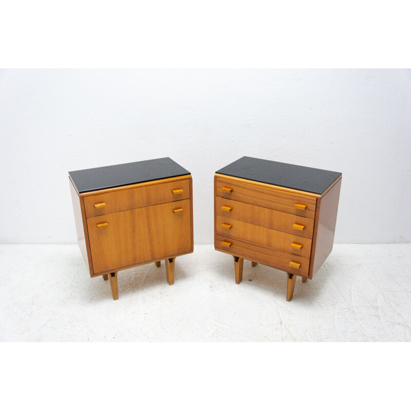 Pair of mid century night stands by Frantisek Mezulanik for Nový Domov, Czechoslovakia 1970s