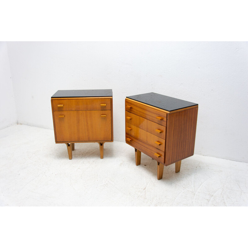 Pair of mid century night stands by Frantisek Mezulanik for Nový Domov, Czechoslovakia 1970s