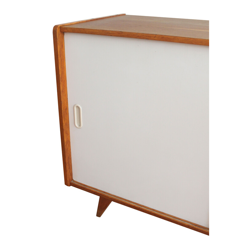 Vintage sideboard with pink and white sliding doors Czechoslovakia 1960s