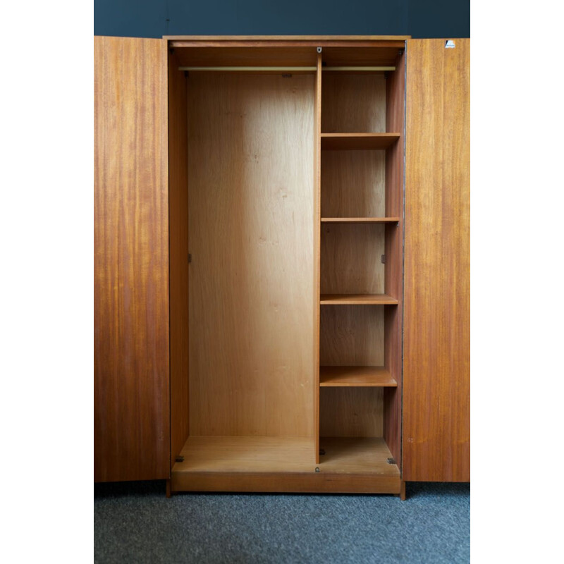 Mid century wardrobe with mirror teak veneer by Avalon