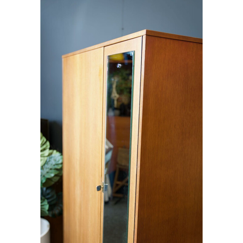 Mid century wardrobe with mirror teak veneer by Avalon