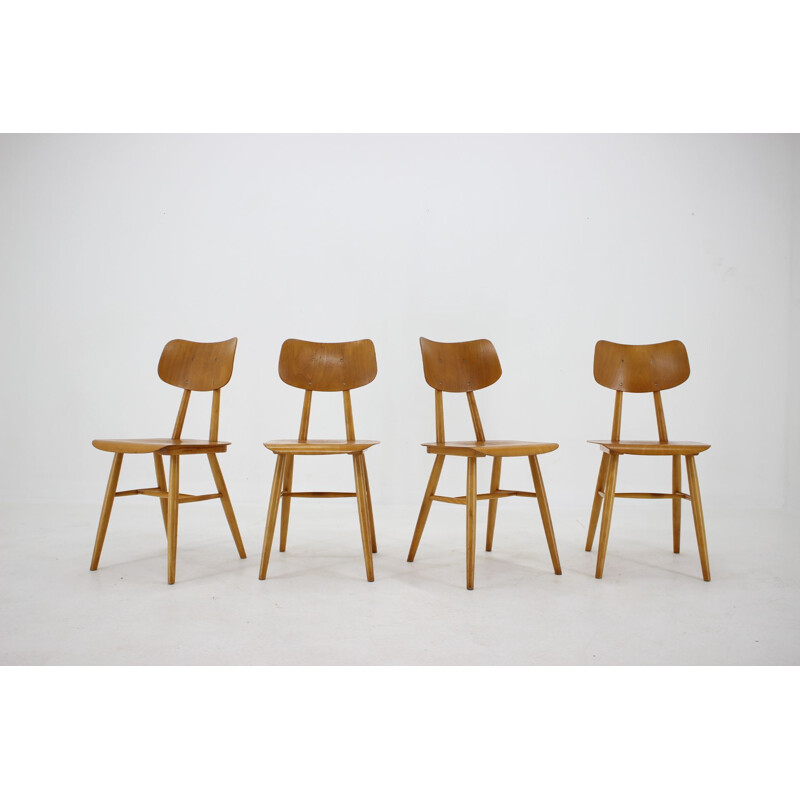 Set of 4 dining chairs vintage, Czechoslovakia 1960s