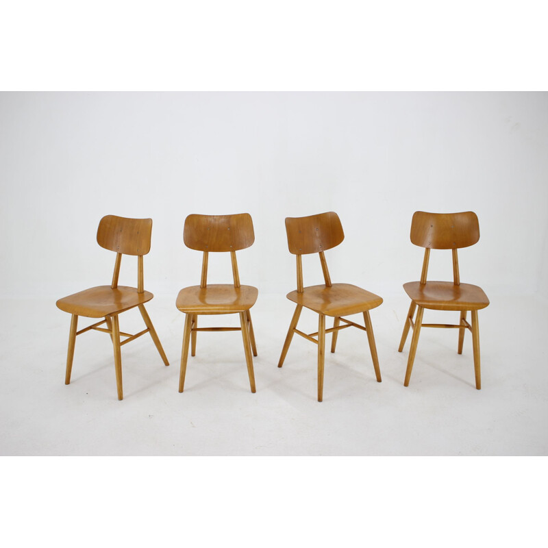 Set of 4 dining chairs vintage, Czechoslovakia 1960s