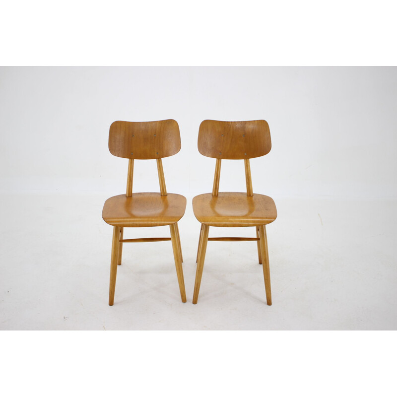 Set of 4 dining chairs vintage, Czechoslovakia 1960s