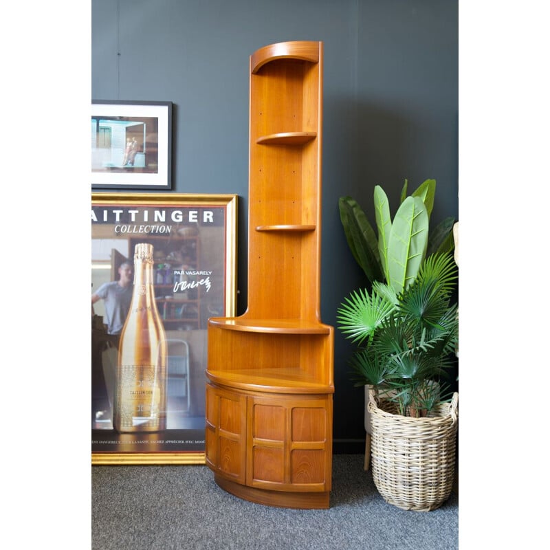 Mid Century teak tall corner unit  bookcase by Nathan