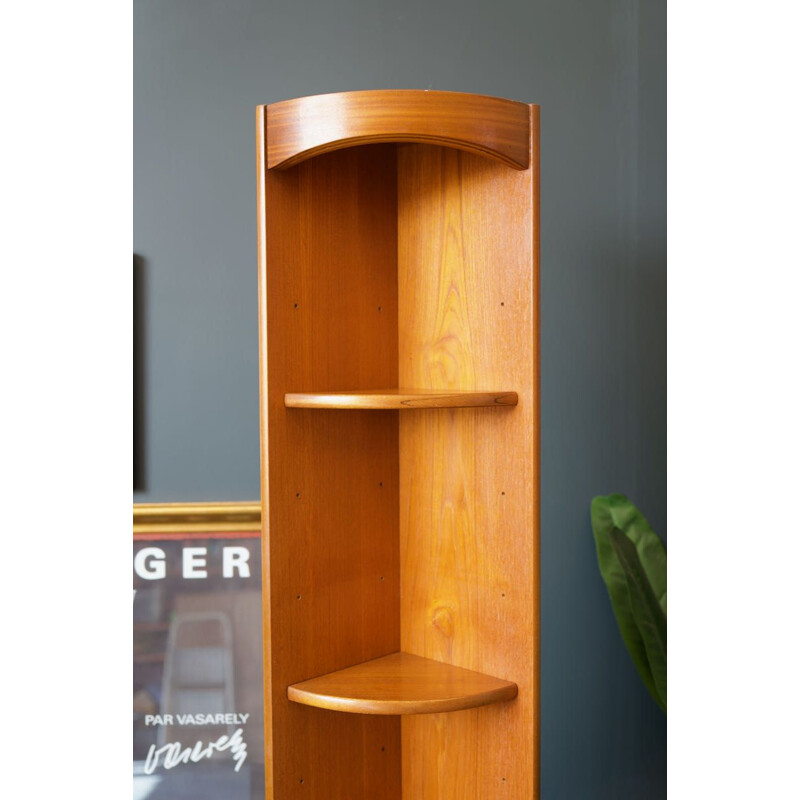 Mid Century teak tall corner unit  bookcase by Nathan