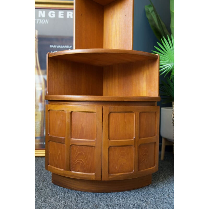 Mid Century teak tall corner unit  bookcase by Nathan