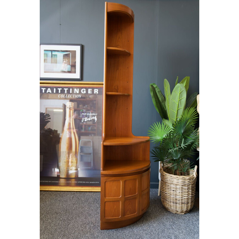 Mid Century teak tall corner unit  bookcase by Nathan