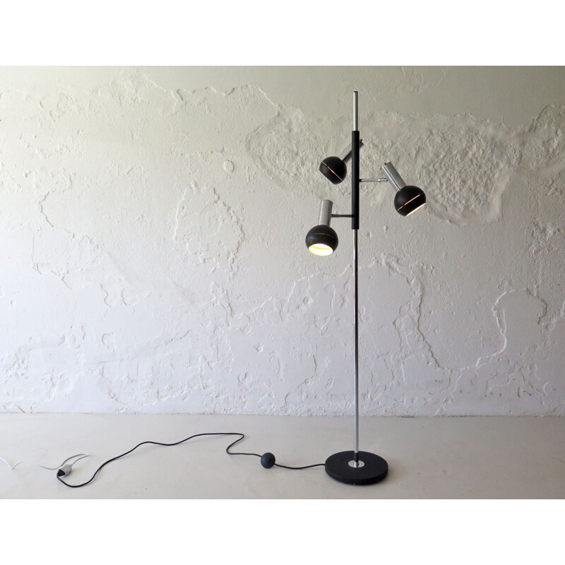 Vintage floor lamp with 3 adjustable spots