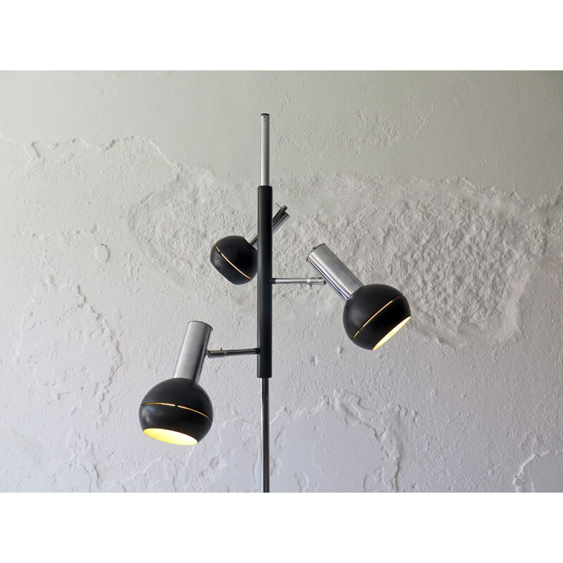 Vintage floor lamp with 3 adjustable spots