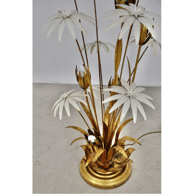 Vintage floral gilded floor lamp by Hans Kögl, 1970s