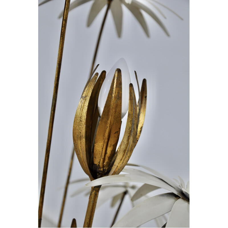 Vintage floral gilded floor lamp by Hans Kögl, 1970s