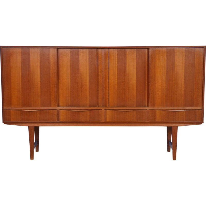 Mid-century danish sideboard highboard in teak by E.W. Bach for Sejling Skabe, 1960s