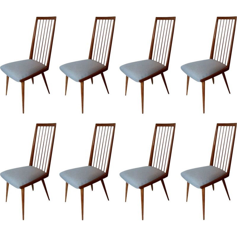 Mid century set of 8 chairs, Germany 1970s