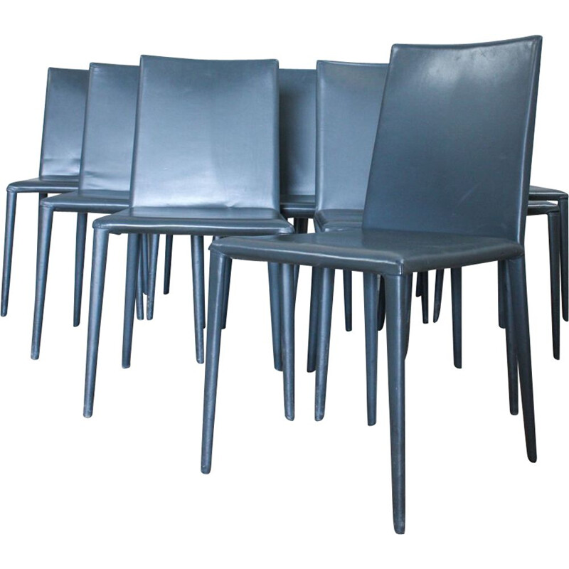 Set of 8 dining chairs vintage from Arper, Italy
