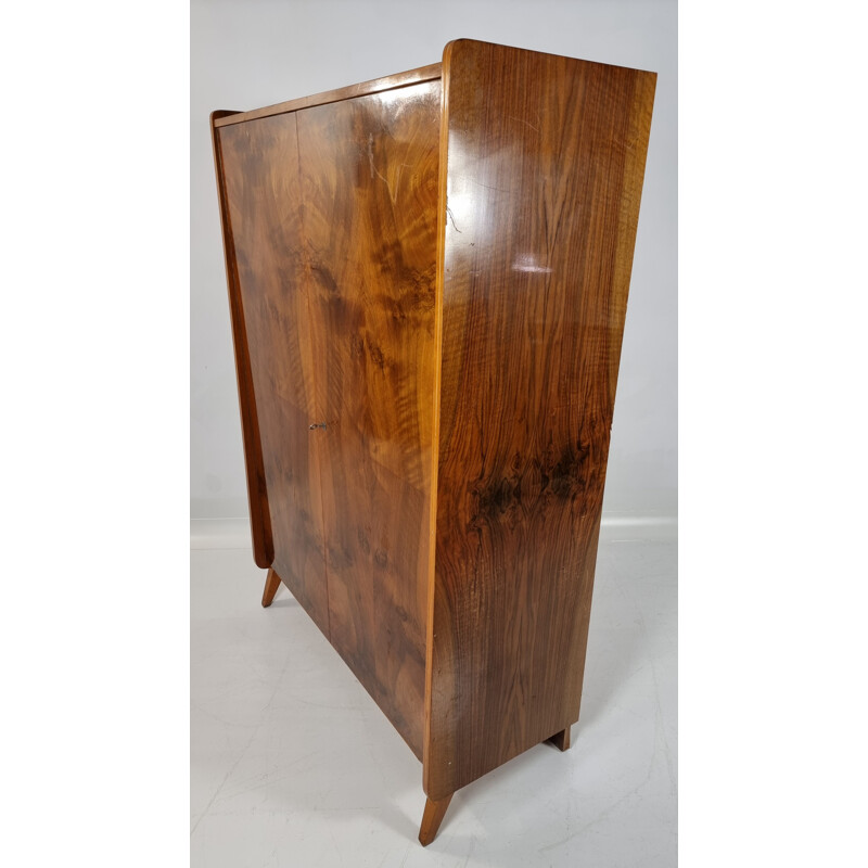 Vintage walnut wardrobe for Tatra, 1970s