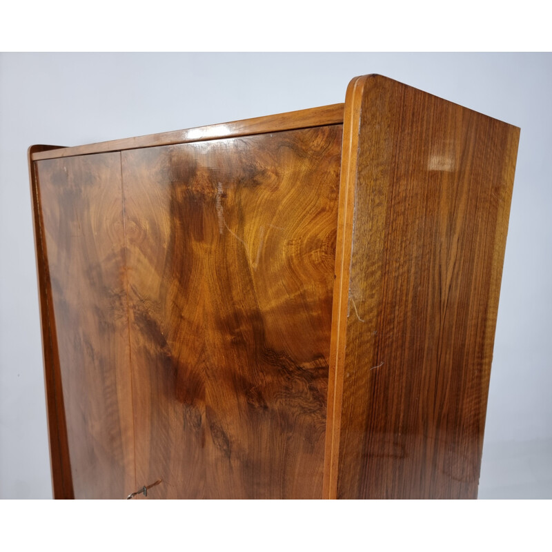 Vintage walnut wardrobe for Tatra, 1970s