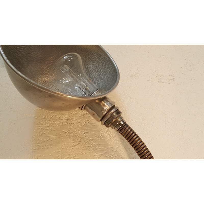 Lámpara de grapas de metal industrial - 1950