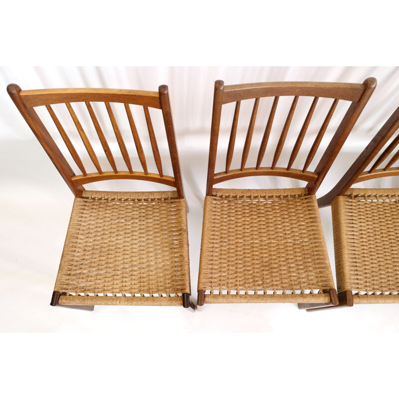 Ensemble de 8 chaises vintage en teck et corde de G Plan, 1960